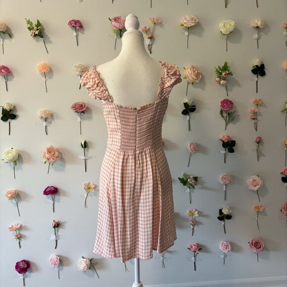 Reformation Pink & White Gingham Mini Dress - Picture 5 of 10